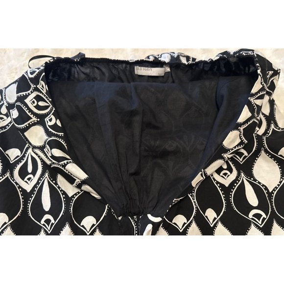 Old Navy Sundress w/Tie Neck Geometric Pattern Cotton Blend Junior's Size M - Picture 9 of 13